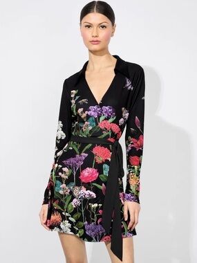 NWT Alice + Olivia Millicent Floral Tie-Waist Fit & Flare Minidress, size 0